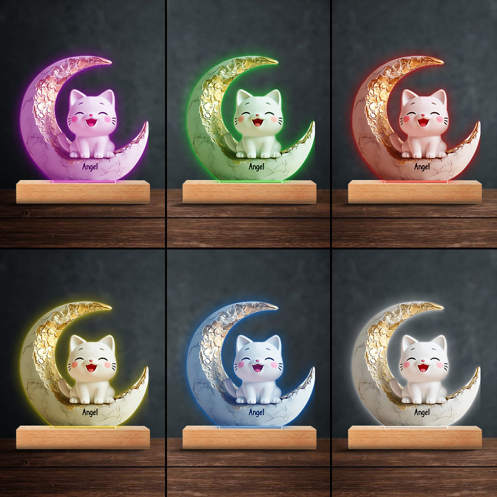 Cute Cats - Personalized Cat Shaped Plaque Light Base