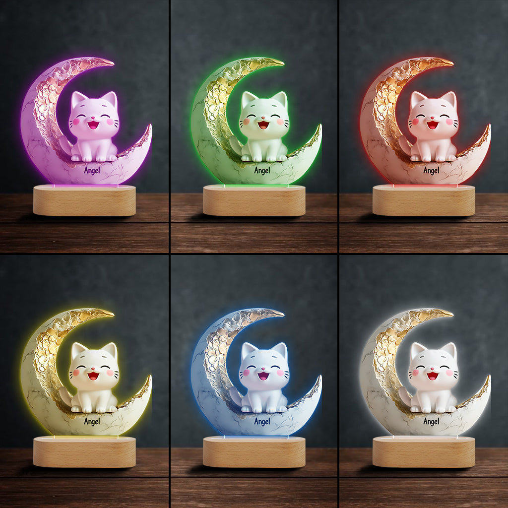 Cute Cats - Personalized Cat Shaped Plaque Light Base