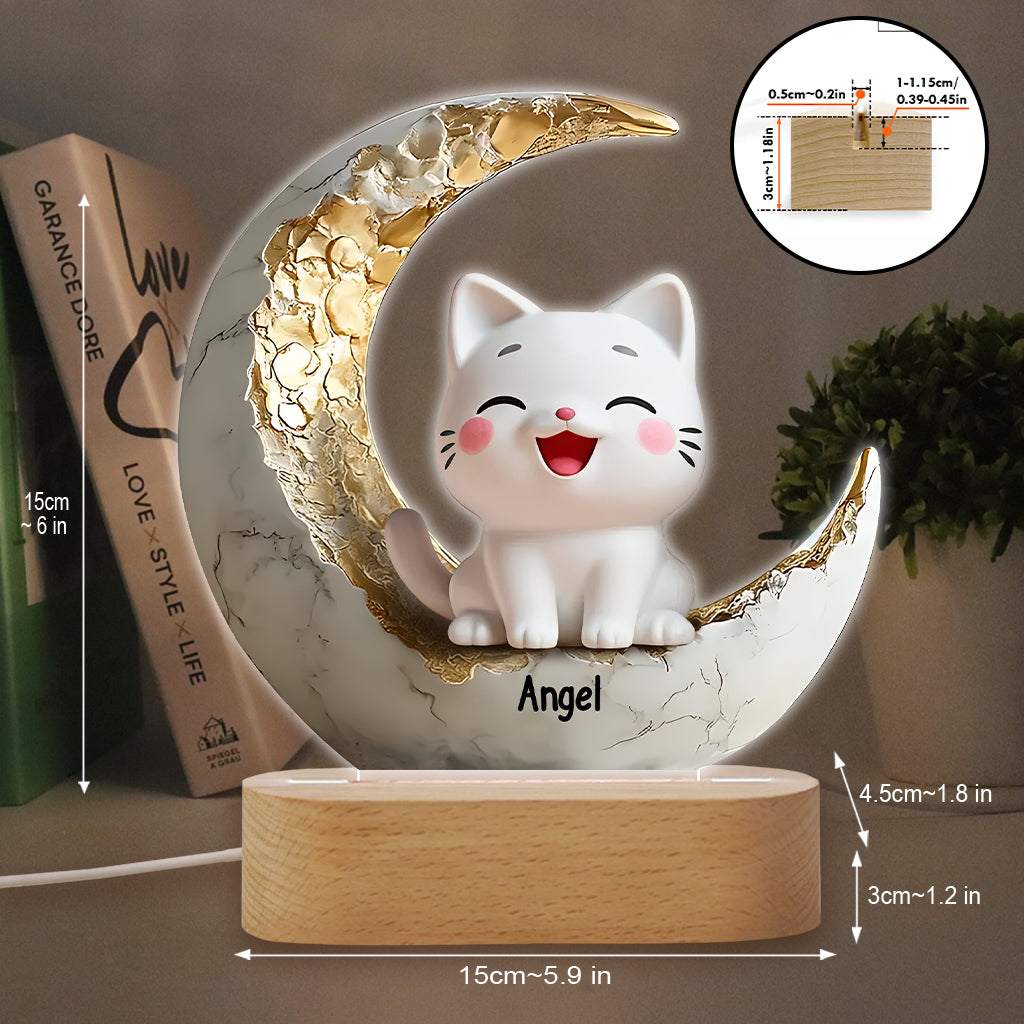 Cute Cats - Personalized Cat Shaped Plaque Light Base