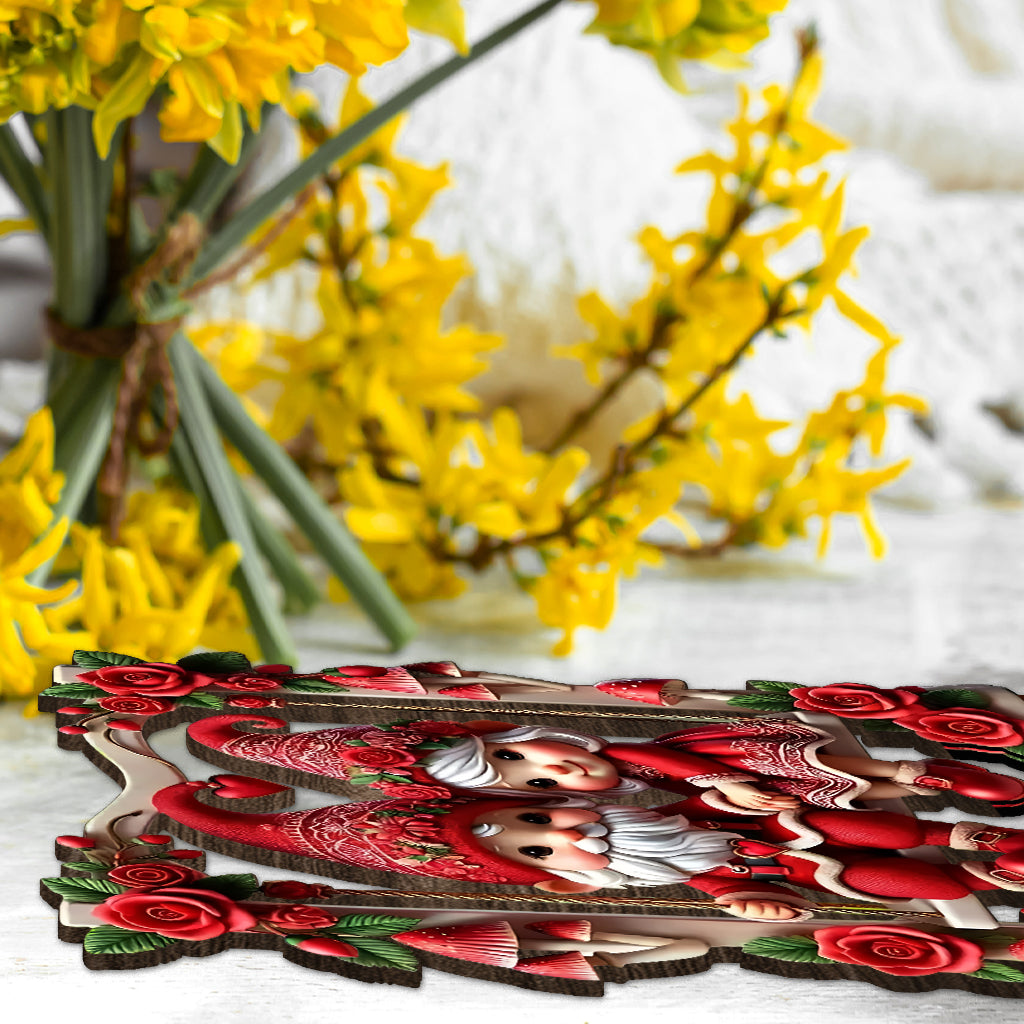 Adorable couple de gnomes - Couple personnalisé, 1 grand modèle autoportant à un niveau