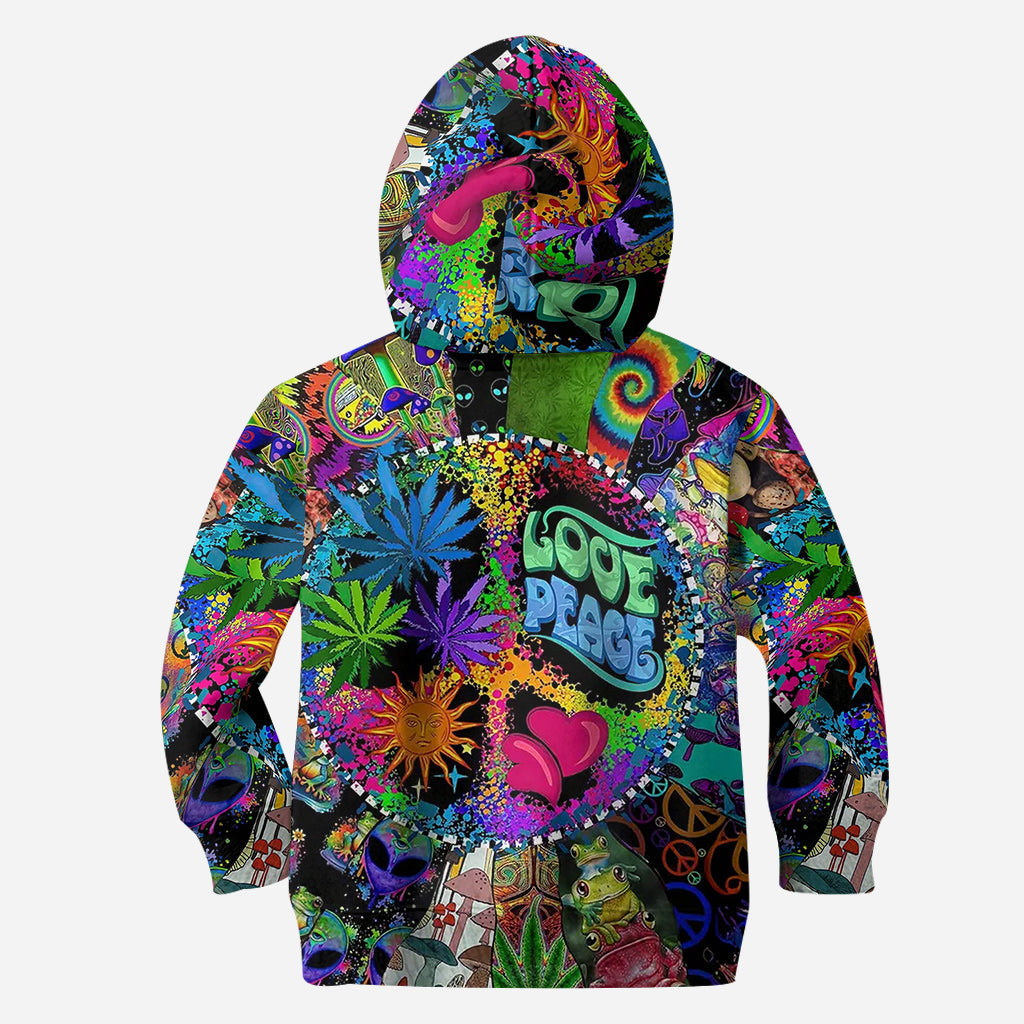 Amour et paix - T-shirt hippie personnalisé intégral