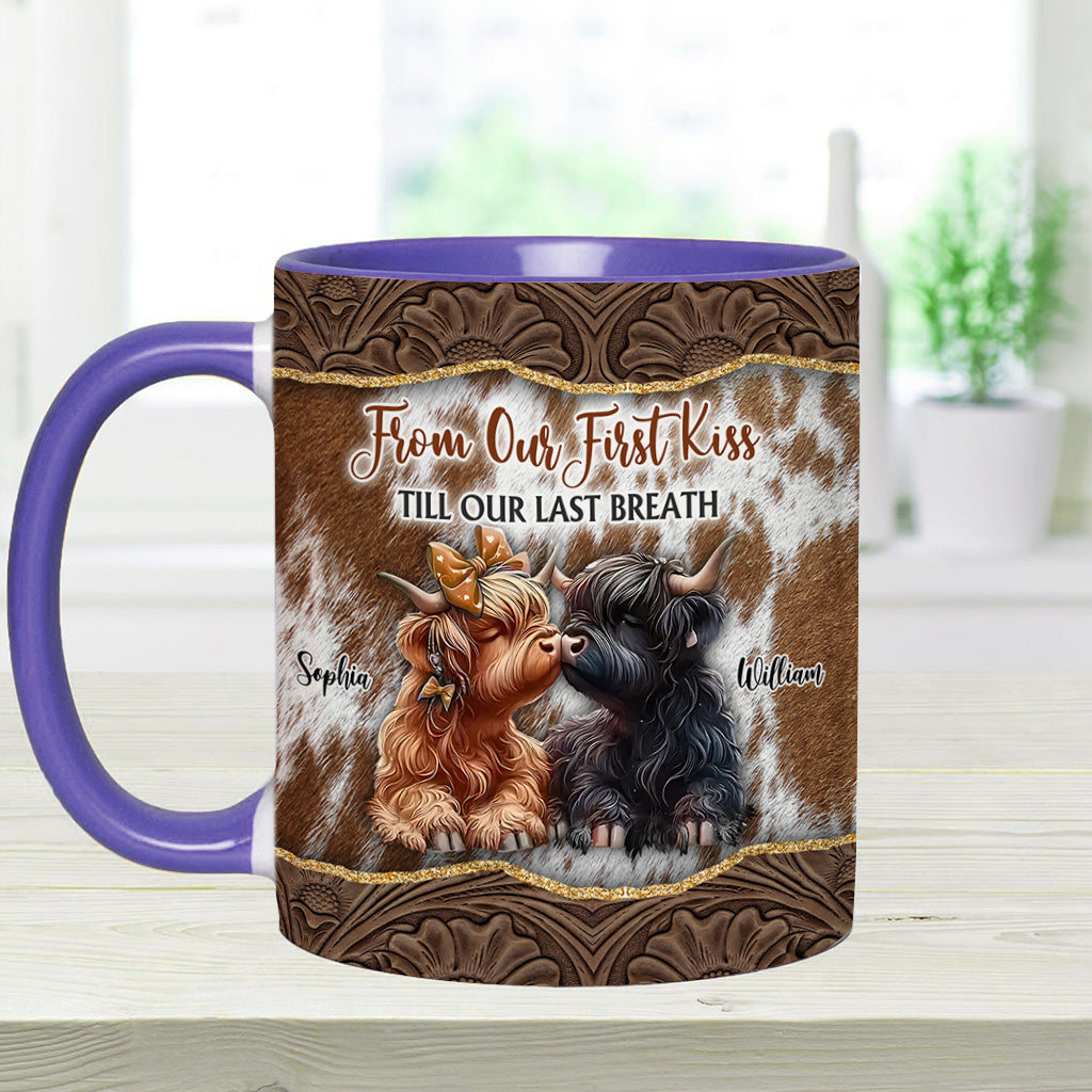 From Our First Kiss Till Our Last Breath - Personalized Accent Mug