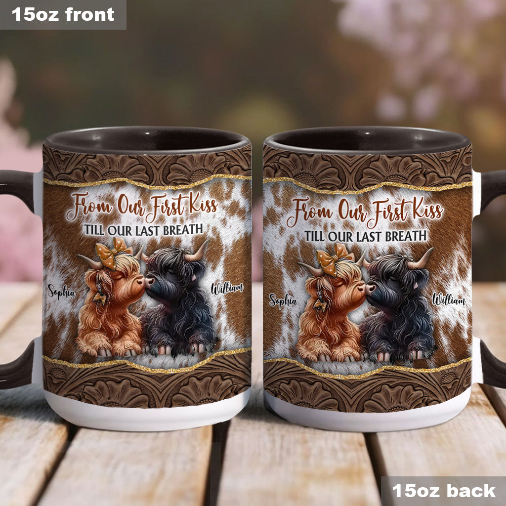 From Our First Kiss Till Our Last Breath - Personalized Accent Mug