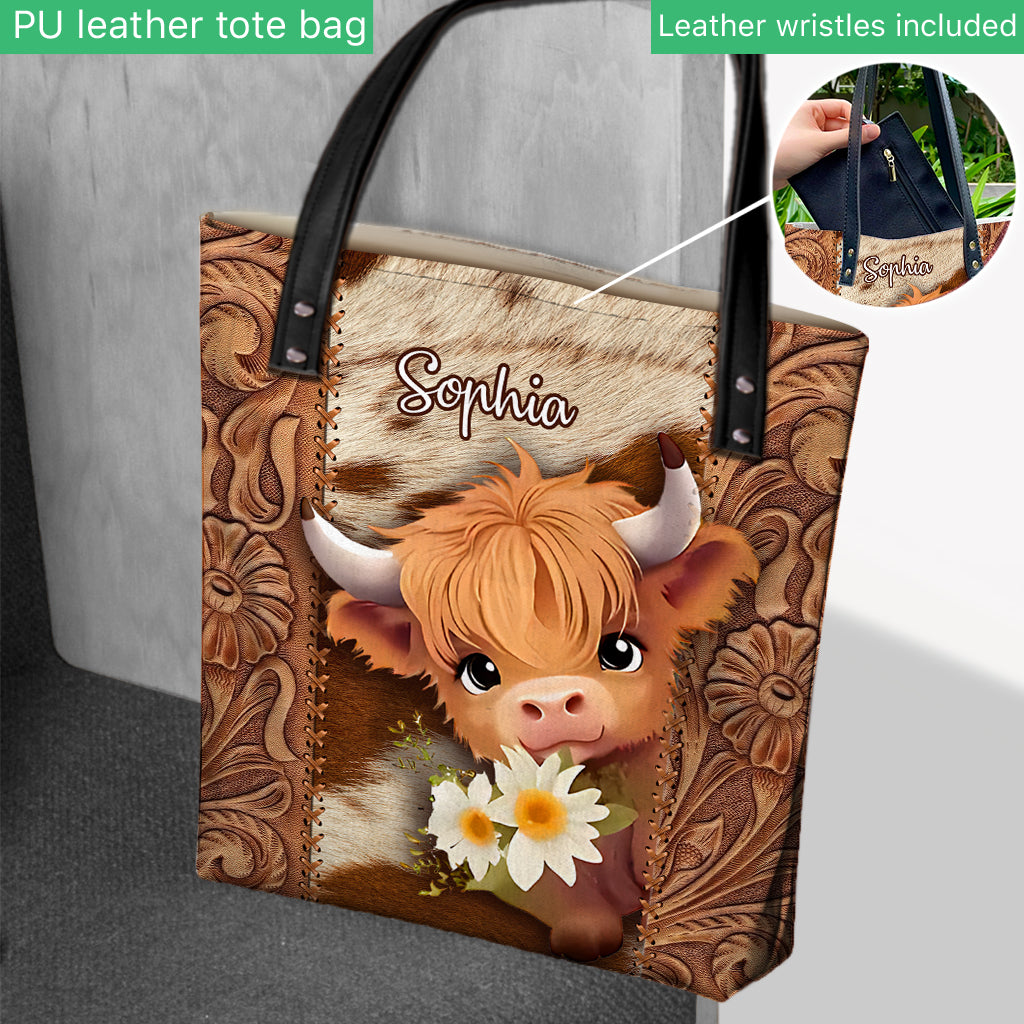 Cute Highland Cow - Personalized Tote Bag
