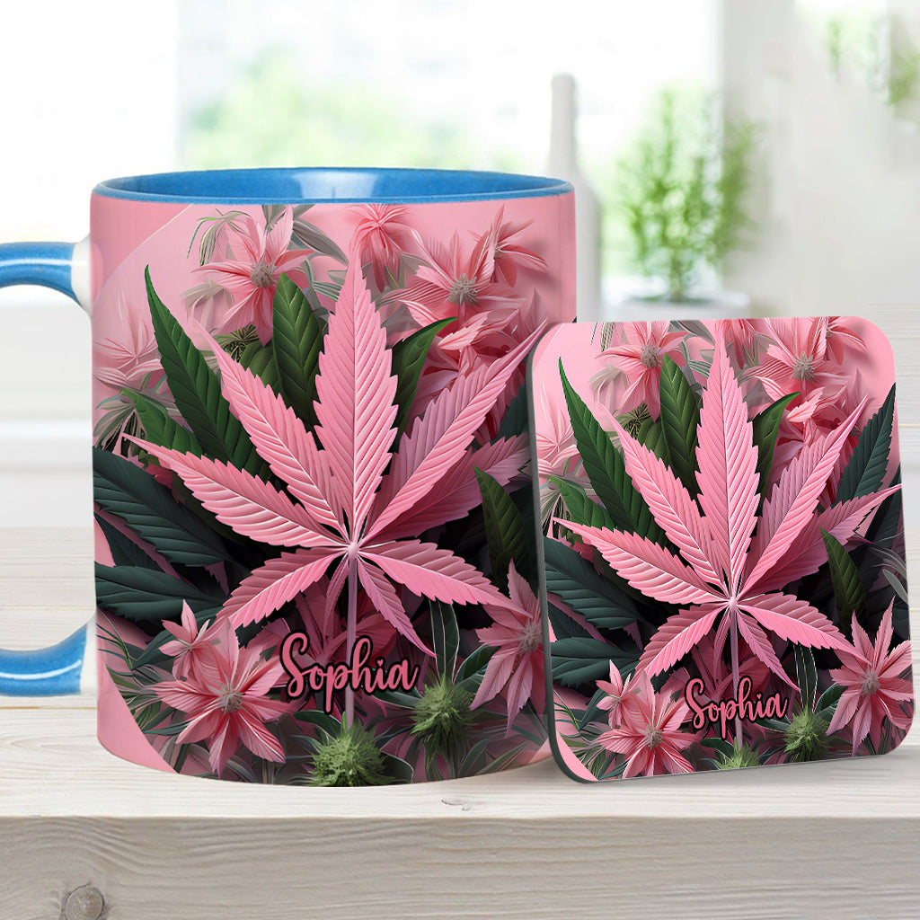 Pink Stoner Chick - Personalized Weed Accent Mug
