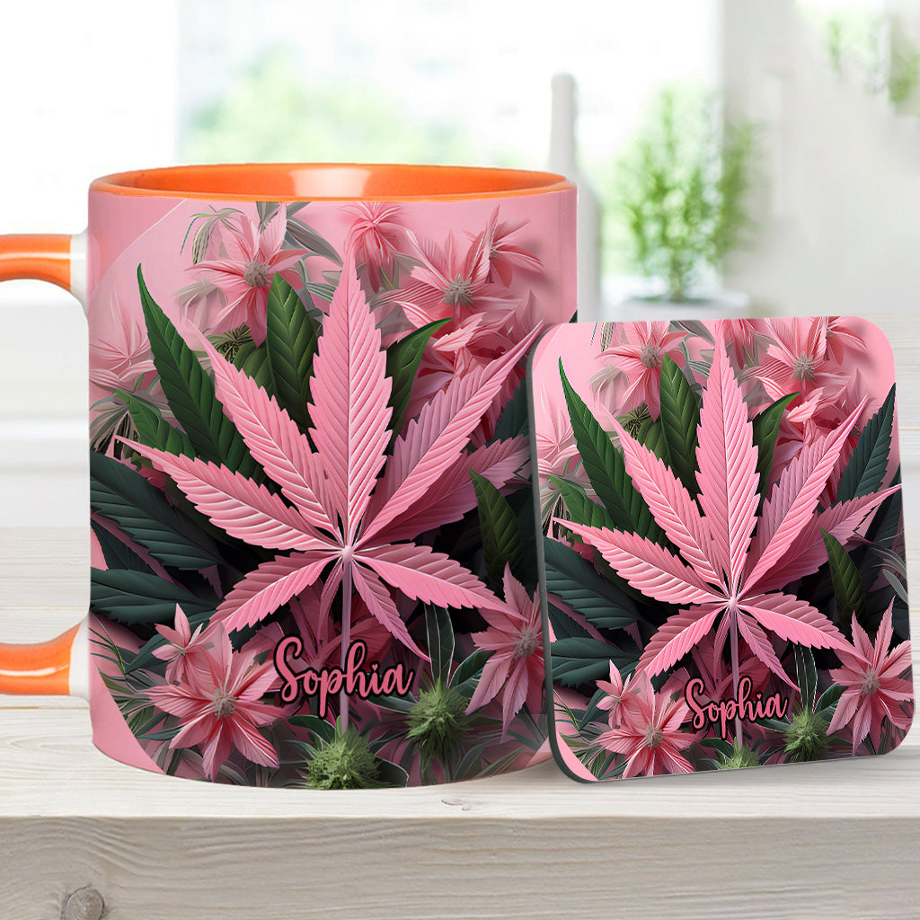 Pink Stoner Chick - Personalized Weed Accent Mug