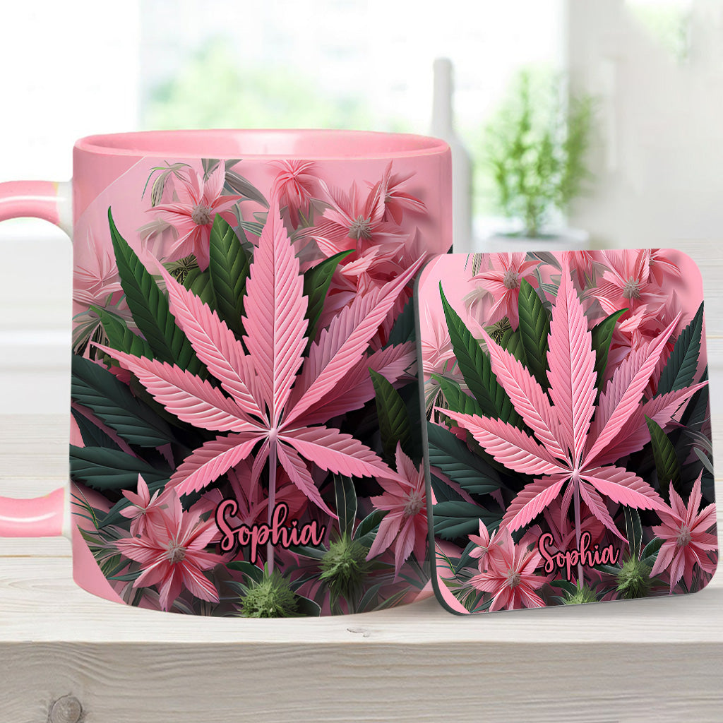 Pink Stoner Chick - Personalized Weed Accent Mug