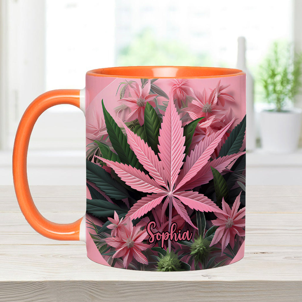 Pink Stoner Chick - Personalized Weed Accent Mug