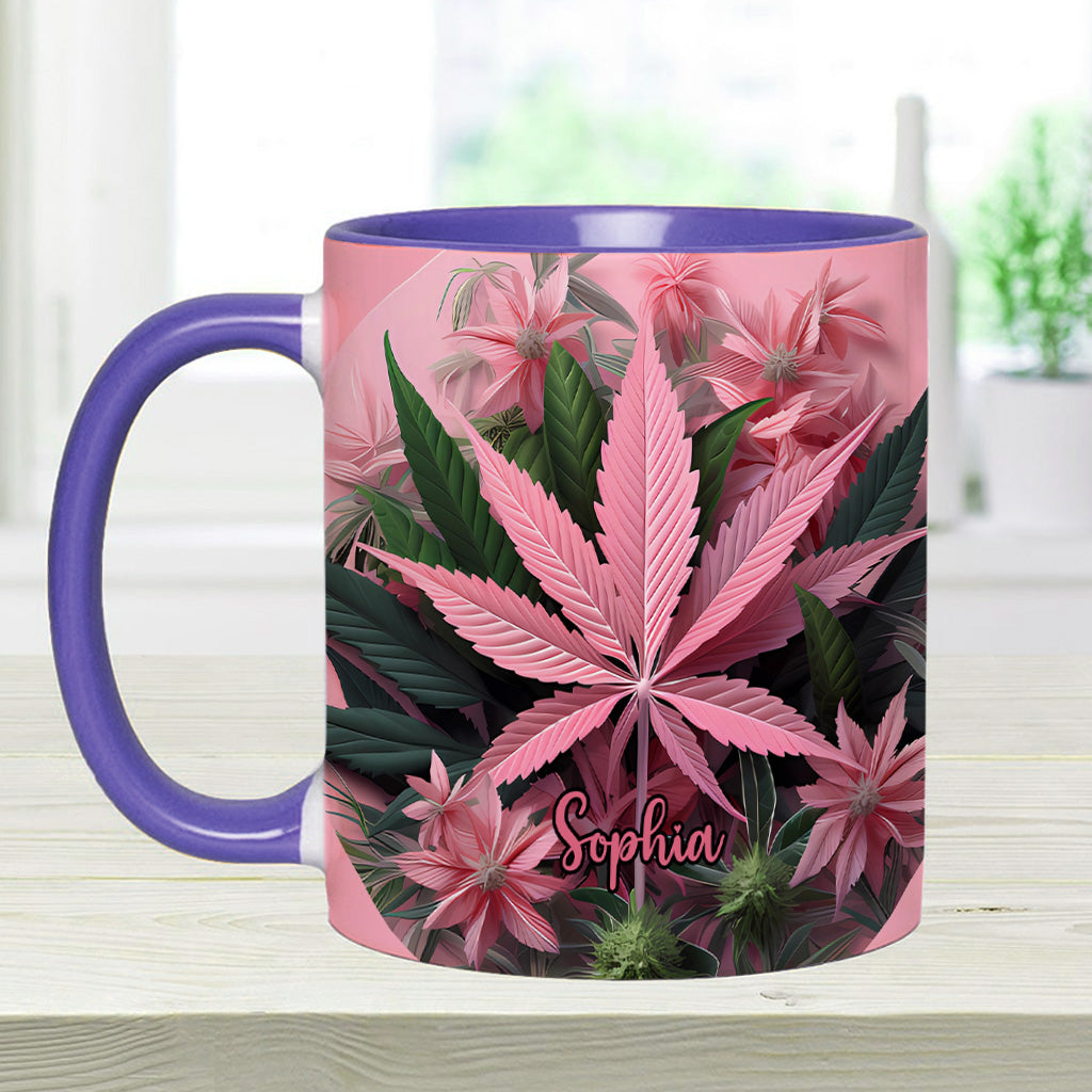 Pink Stoner Chick - Personalized Weed Accent Mug