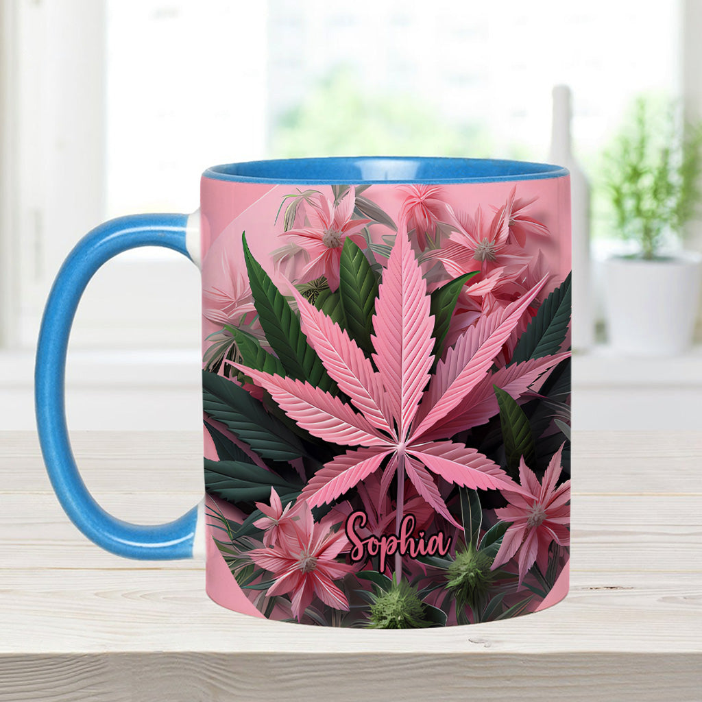 Pink Stoner Chick - Personalized Weed Accent Mug