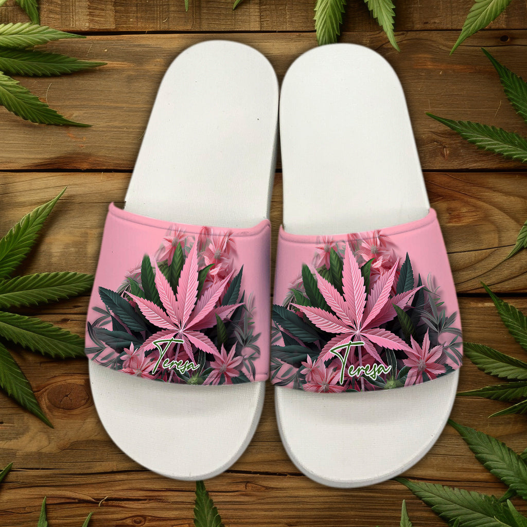 Pretty Lil' Pothead - Personalized Weed Slide Sandals