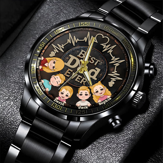 Meilleur papa du monde - Montre-bracelet personnalisée pour papa