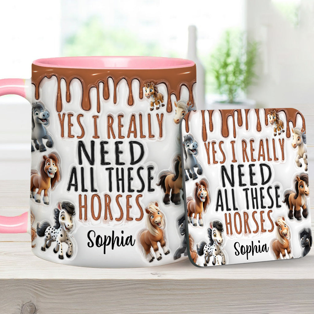 I Need All These Horses - Personalized Horse Accent Mug
