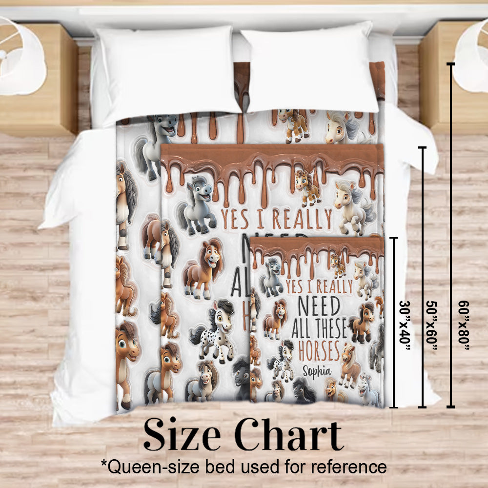 I Need All These Horses - Personalized Horse Blanket