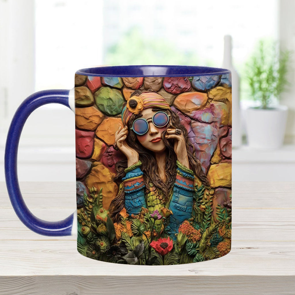 Mug personnalisé Hippie Girl Hippie Soul Peace Love