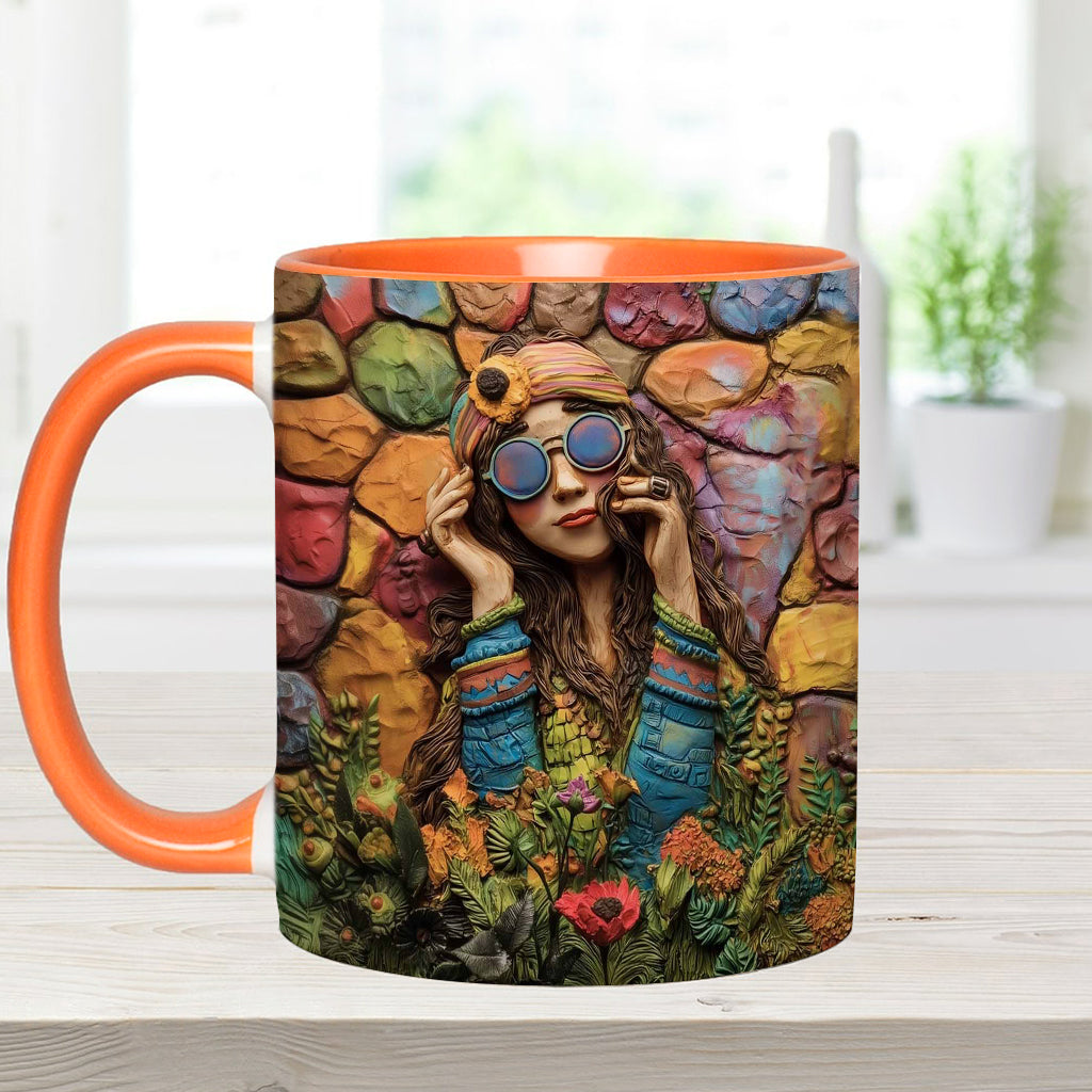 Mug personnalisé Hippie Girl Hippie Soul Peace Love