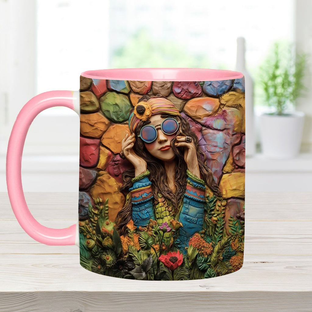Mug personnalisé Hippie Girl Hippie Soul Peace Love