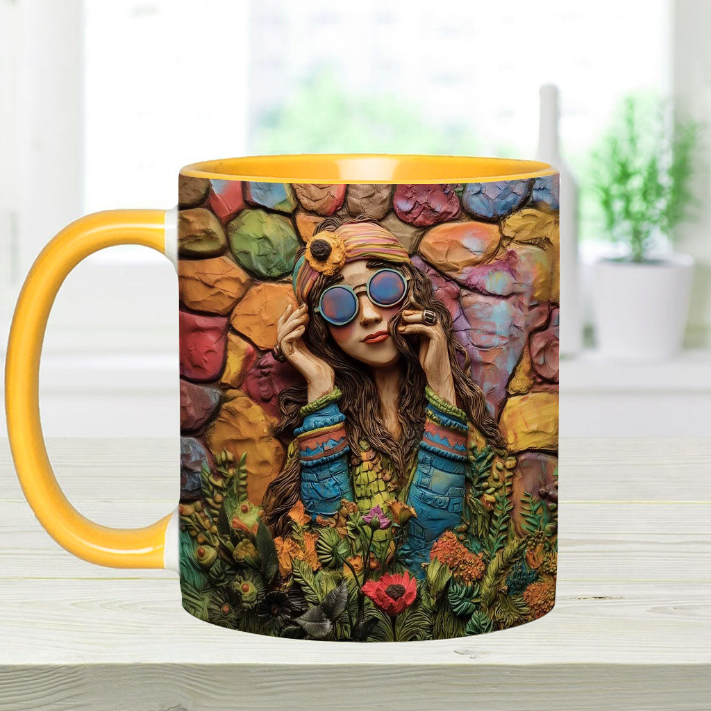Mug personnalisé Hippie Girl Hippie Soul Peace Love