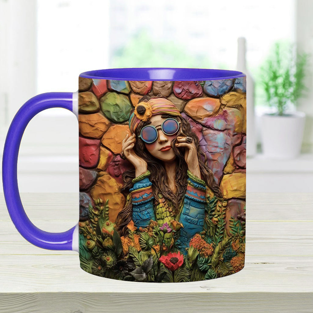 Mug personnalisé Hippie Girl Hippie Soul Peace Love