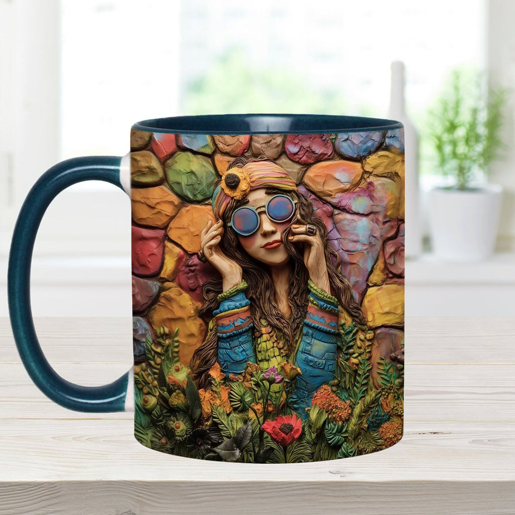 Mug personnalisé Hippie Girl Hippie Soul Peace Love