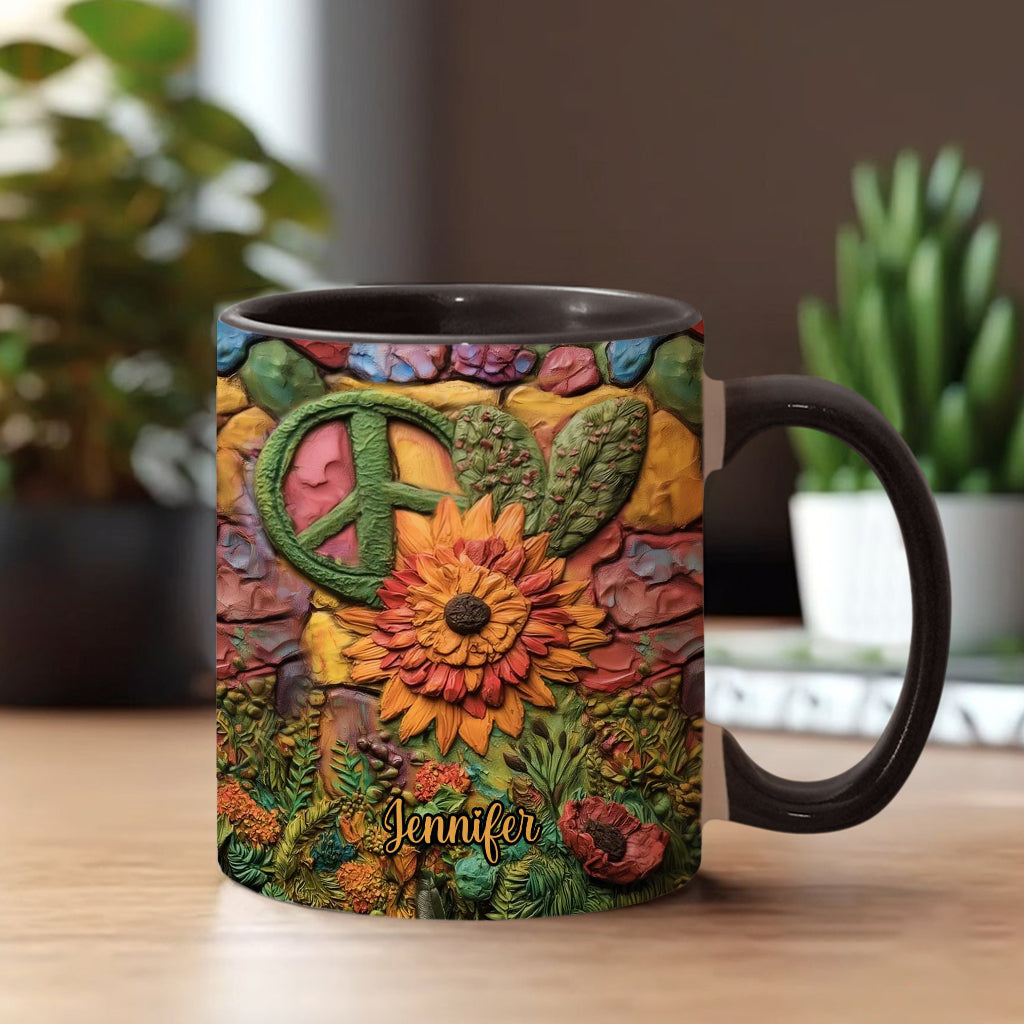 Mug personnalisé Hippie Girl Hippie Soul Peace Love