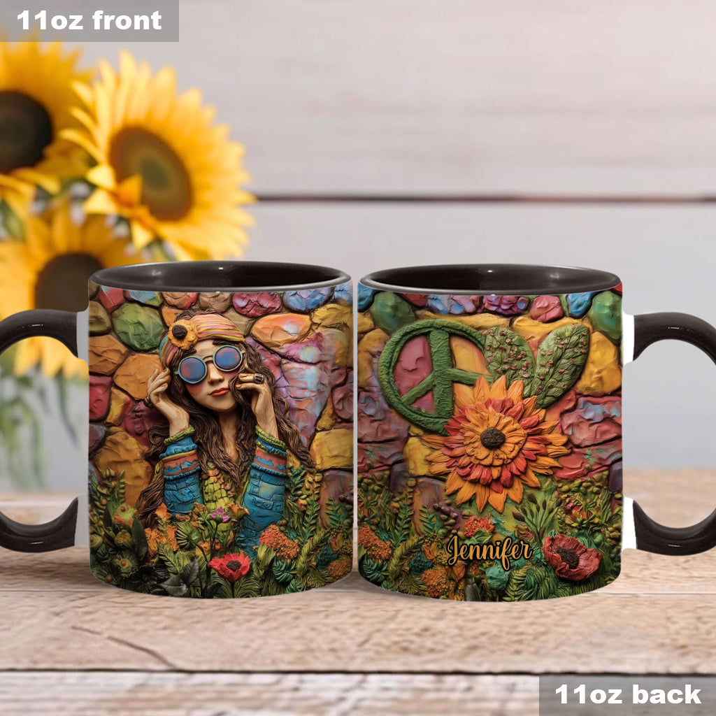 Mug personnalisé Hippie Girl Hippie Soul Peace Love