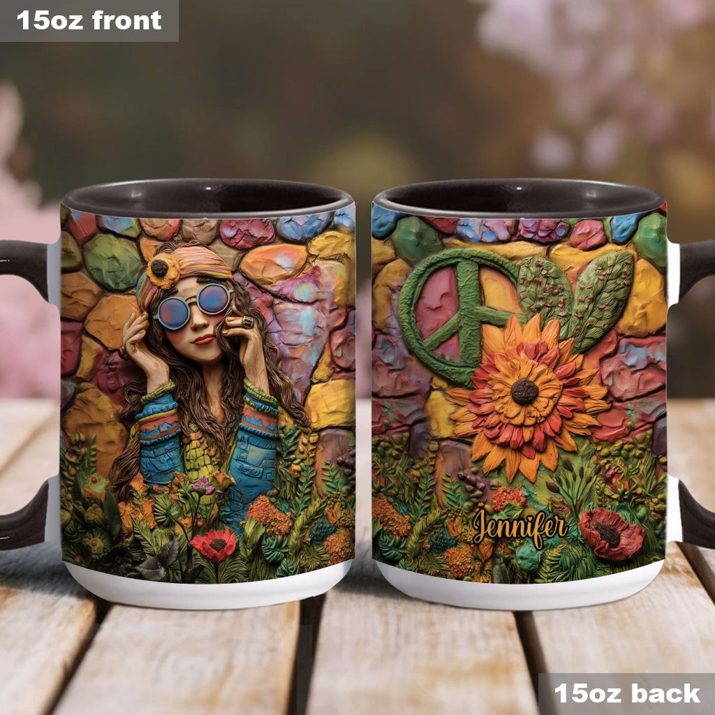 Mug personnalisé Hippie Girl Hippie Soul Peace Love