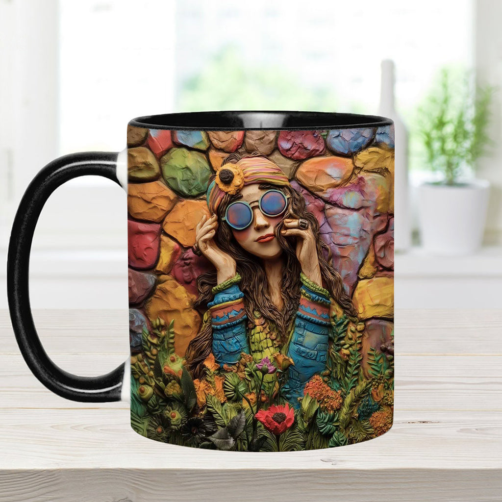 Mug personnalisé Hippie Girl Hippie Soul Peace Love