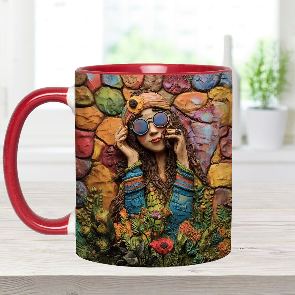 Mug personnalisé Hippie Girl Hippie Soul Peace Love