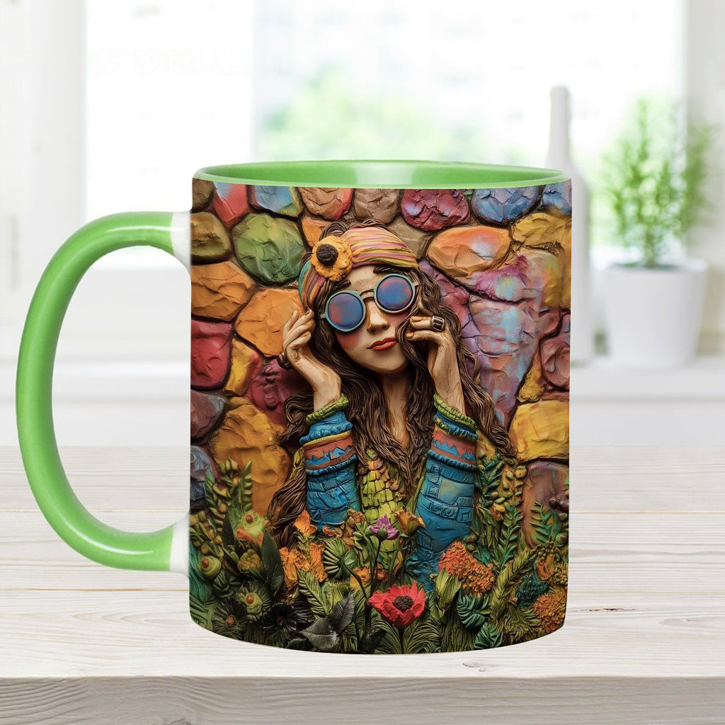 Mug personnalisé Hippie Girl Hippie Soul Peace Love