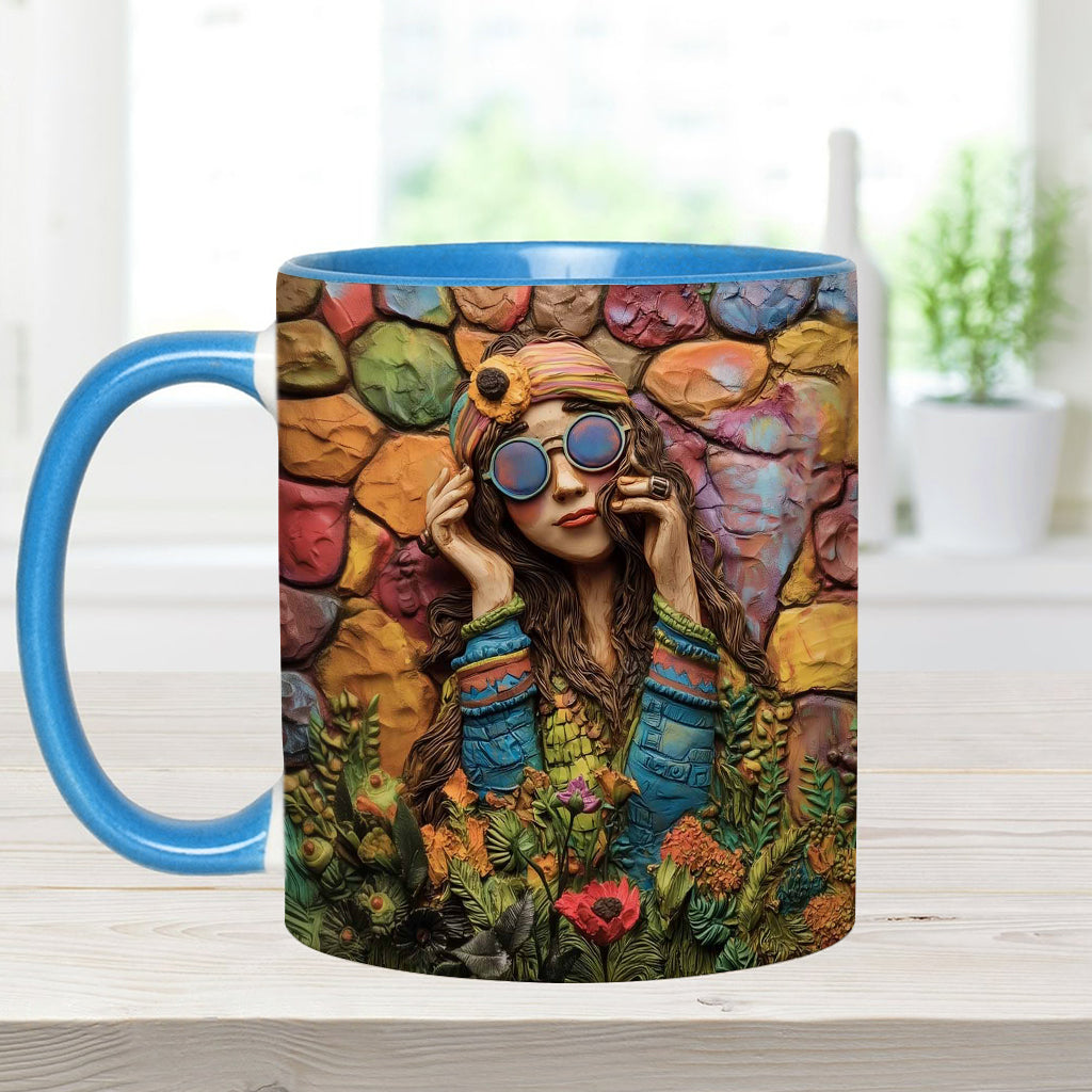 Mug personnalisé Hippie Girl Hippie Soul Peace Love