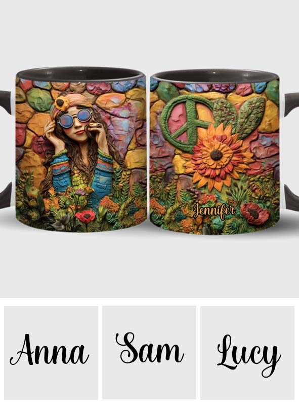 Mug personnalisé Hippie Girl Hippie Soul Peace Love