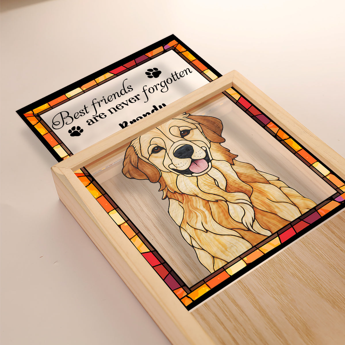 Les meilleurs amis ne sont jamais oubliés - Cadre photo lumineux personnalisé pour chien