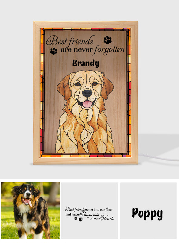 Les meilleurs amis ne sont jamais oubliés - Cadre photo lumineux personnalisé pour chien