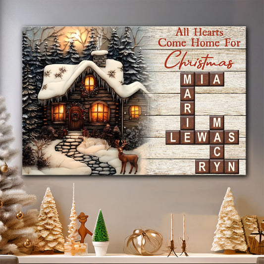 Tous les cœurs rentrent à la maison pour Noël - Toile et affiche personnalisées pour la famille