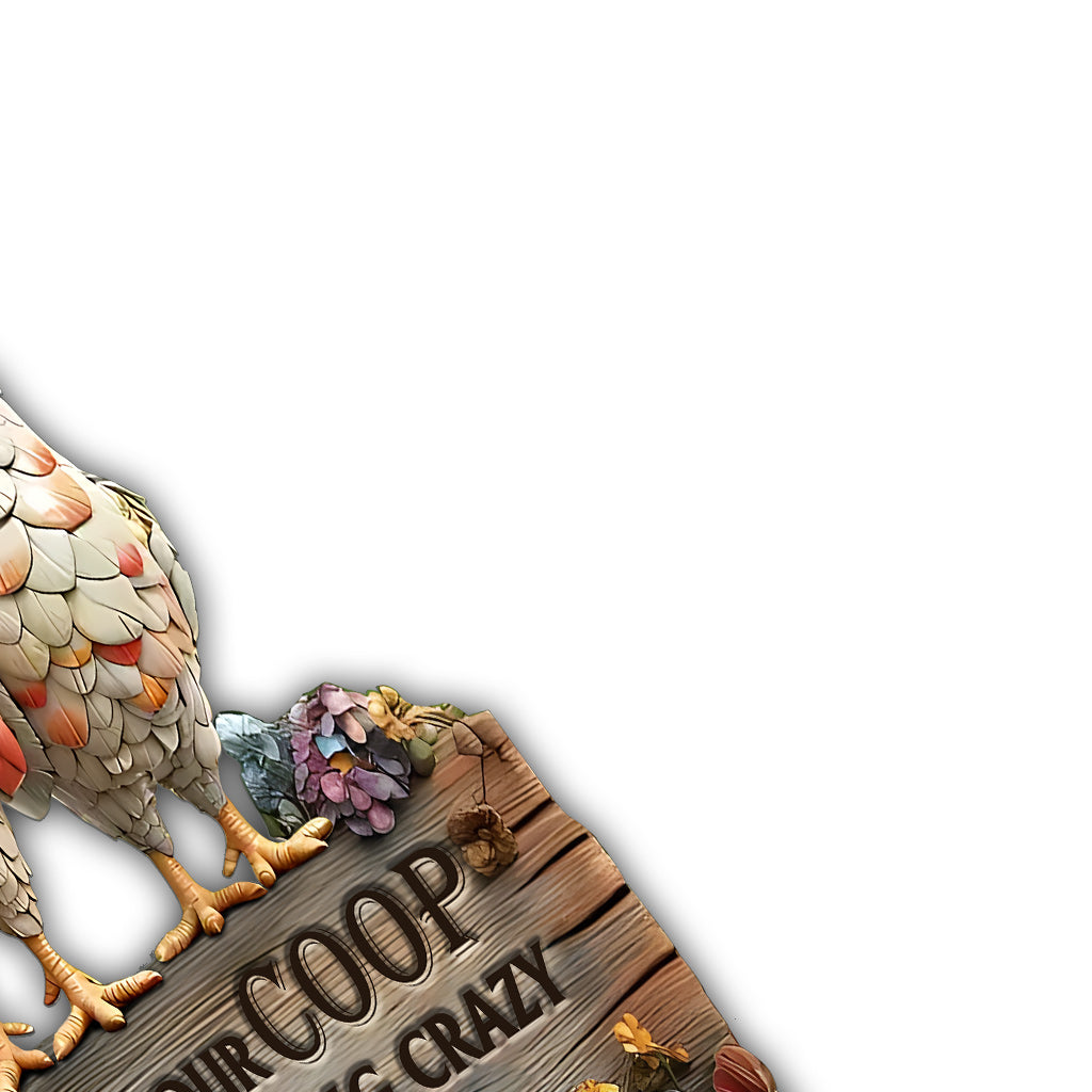 Welcome To Our Coop - Personalized Chicken Cut Metal Sign