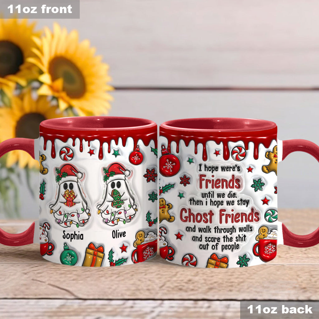 Mug personnalisé « Fantômes et Amis Fantômes » pour Noël - Mug humoristique et rigolo pour meilleure amie