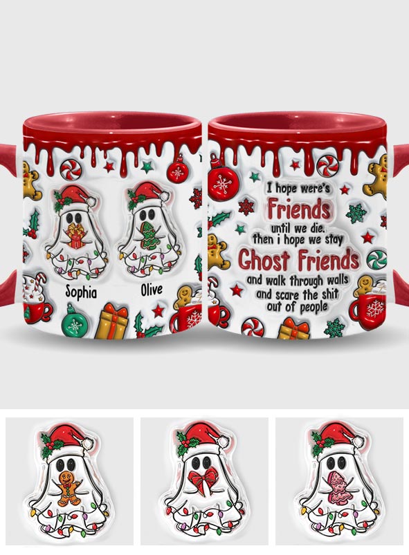 Mug personnalisé « Fantômes et Amis Fantômes » pour Noël - Mug humoristique et rigolo pour meilleure amie