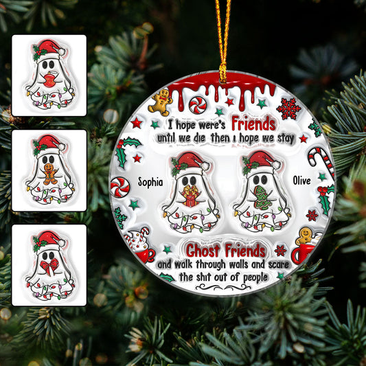 Décoration de Noël humoristique et personnalisée pour les meilleurs amis fantômes - Ornement de Noël personnalisé pour les meilleurs amis