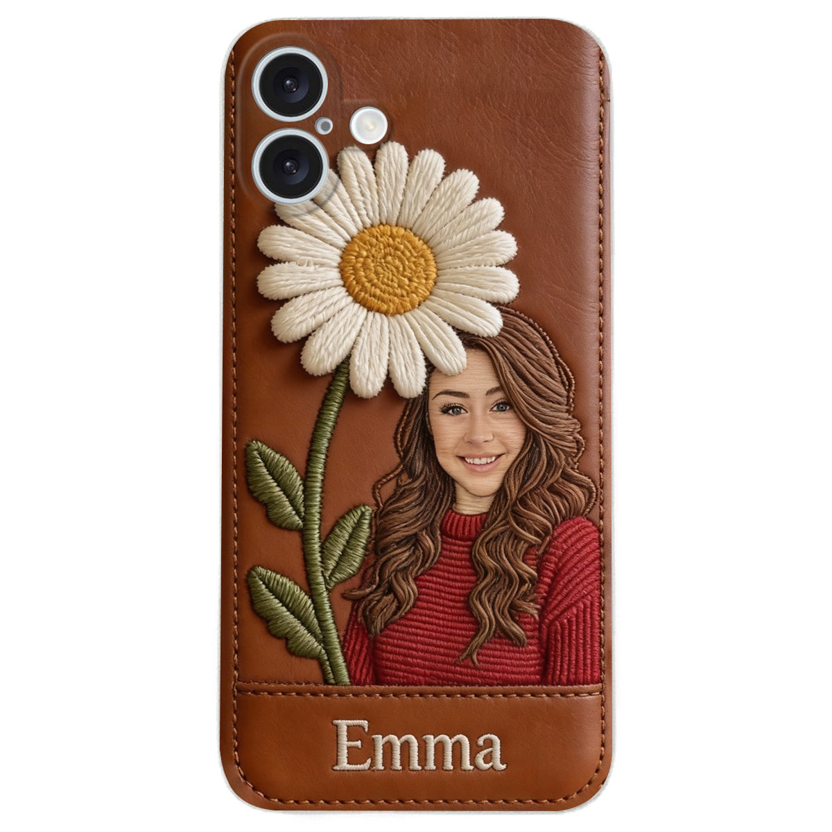 Custom Any Photo Birthmonth Flower - Personalized Self Love Leather Phone Case