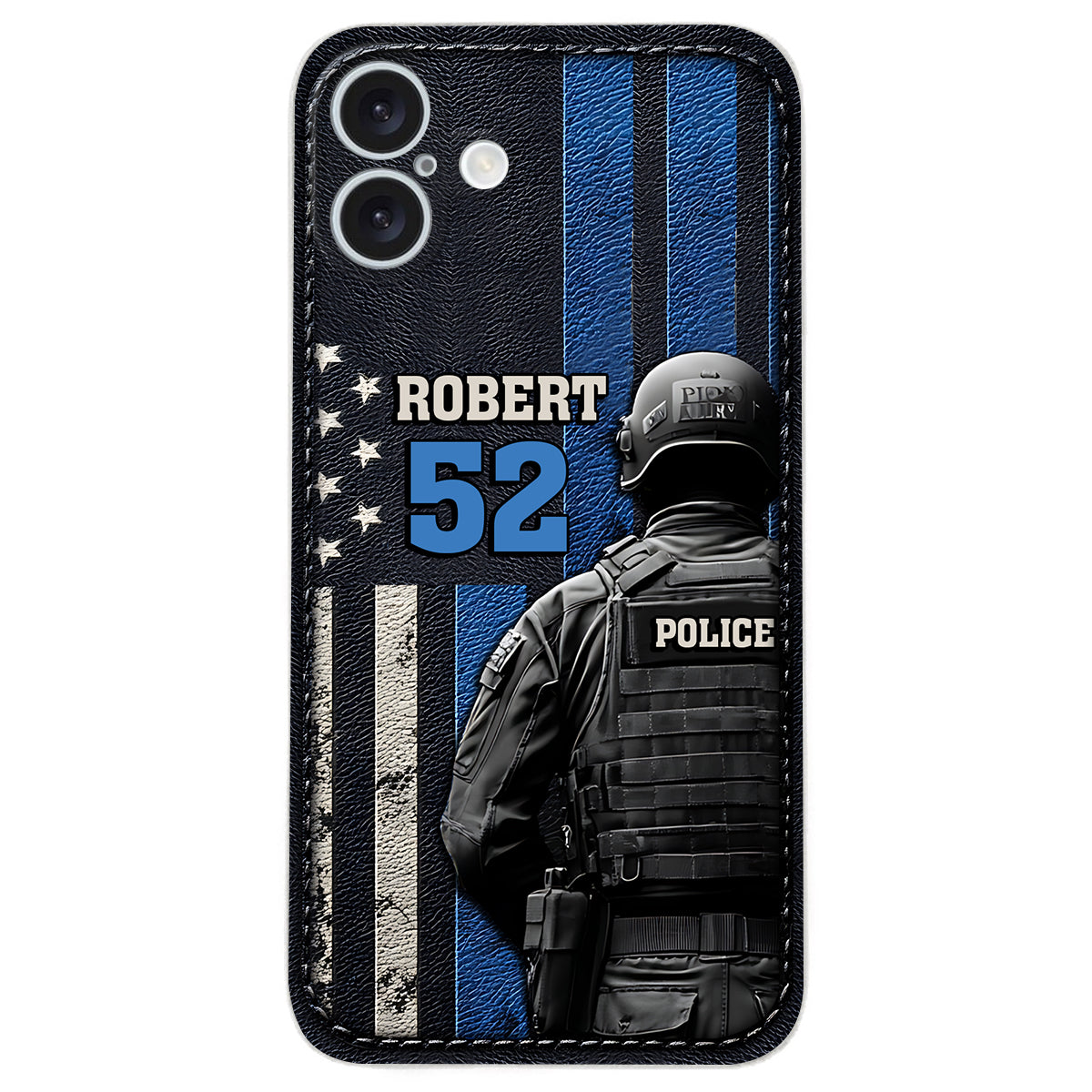Vie de policier - Étui de téléphone en cuir personnalisé pour policier