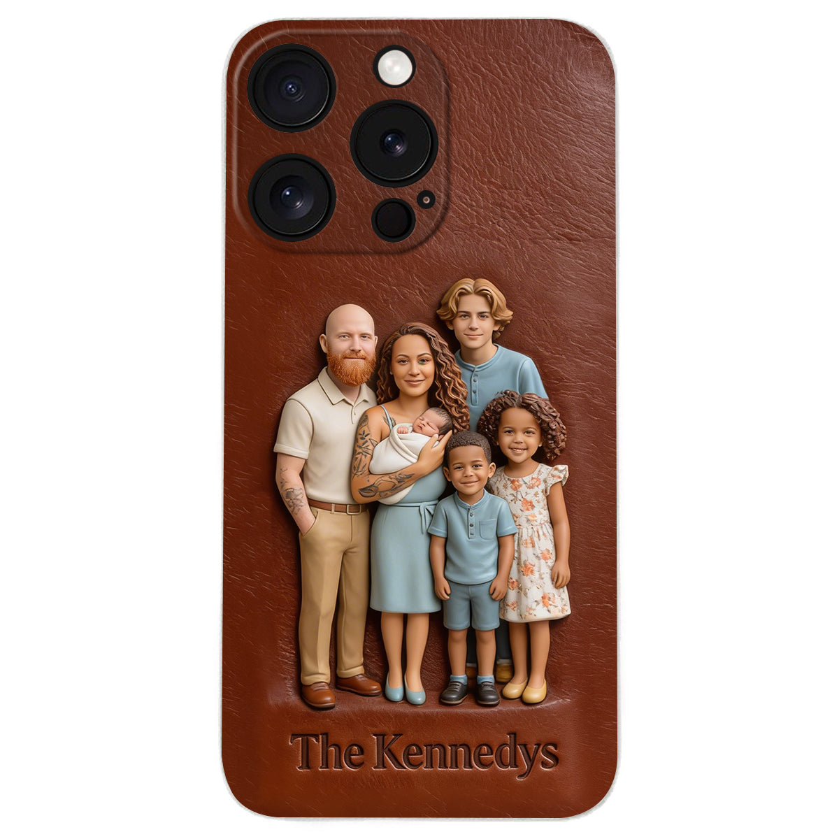 Custom Any Photo - Personalized Family Leather Phone Case