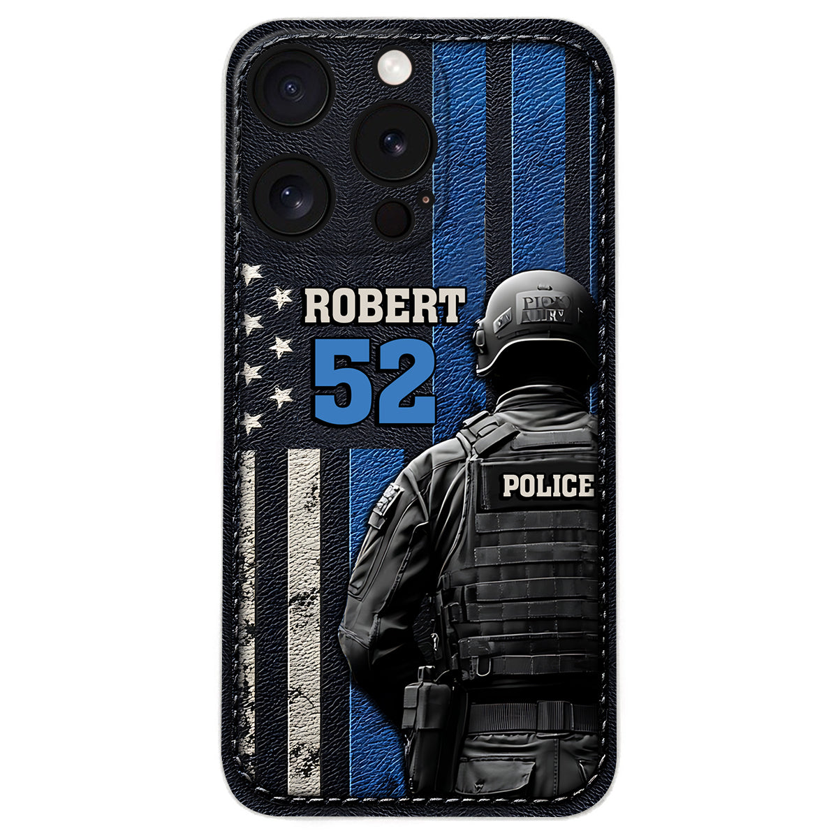 Vie de policier - Étui de téléphone en cuir personnalisé pour policier