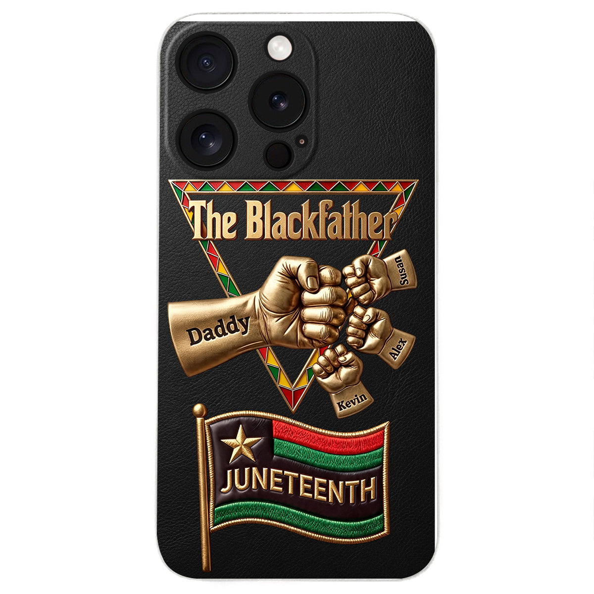 Le Blackfather - Coque de téléphone en cuir embossé 3D personnalisée