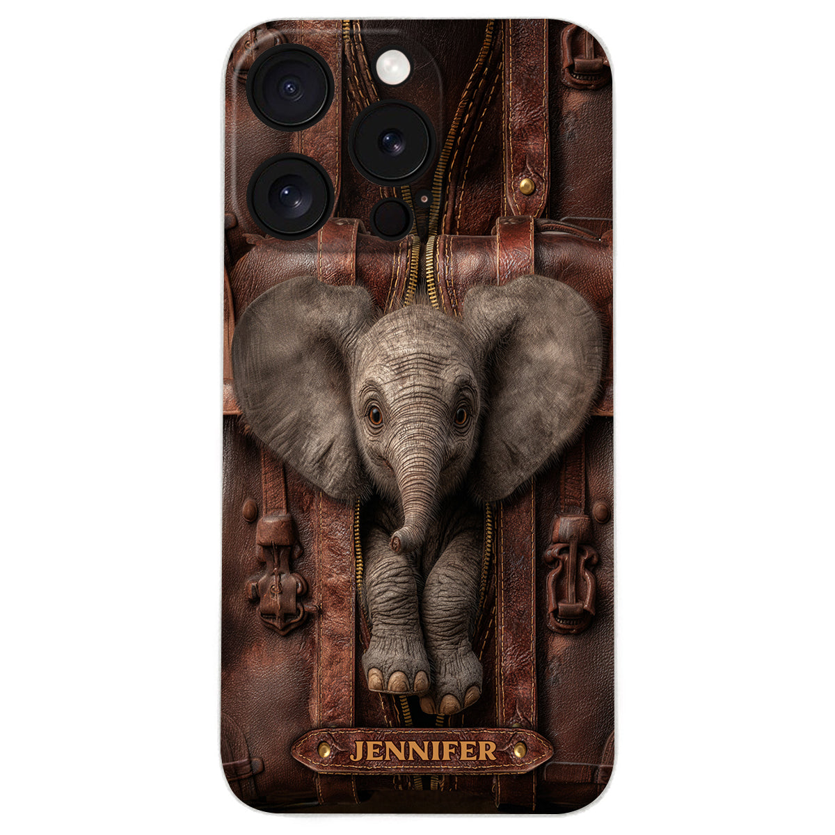 Juste une fille qui aime les éléphants - Étui de téléphone personnalisé en cuir avec motif éléphant
