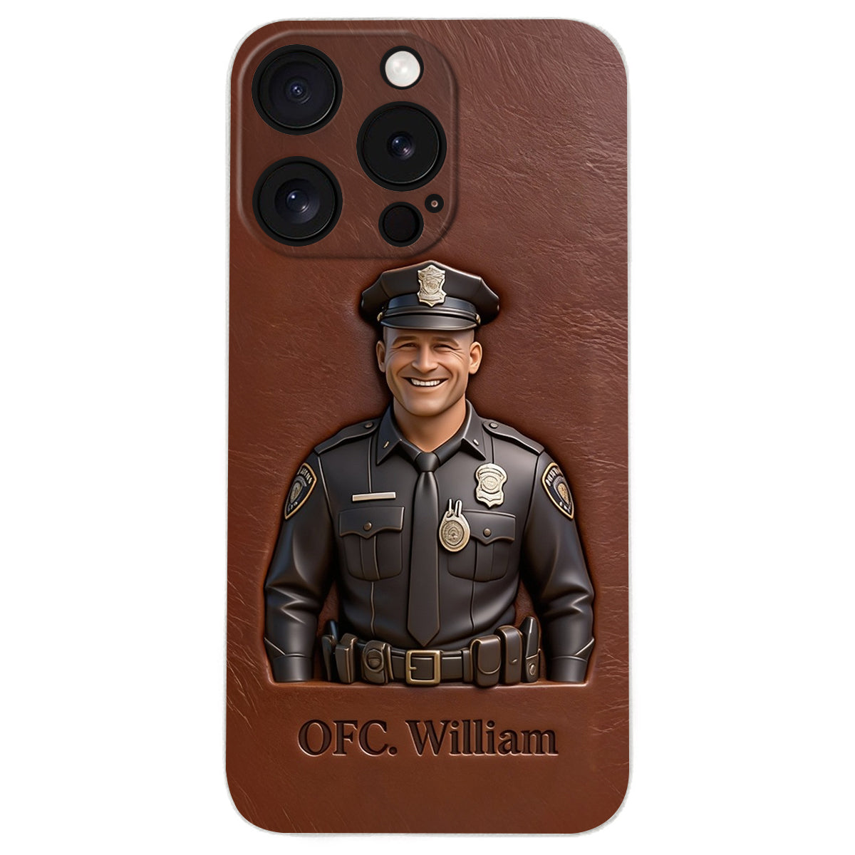 Police Gifts - Personalized Police Officer Leather Phone Case