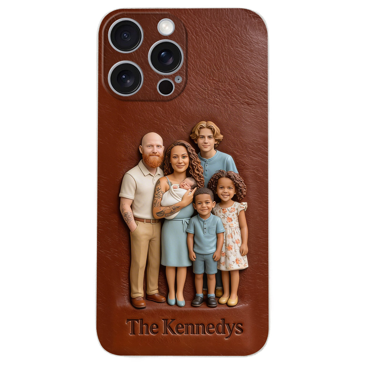 Custom Any Photo - Personalized Family Leather Phone Case