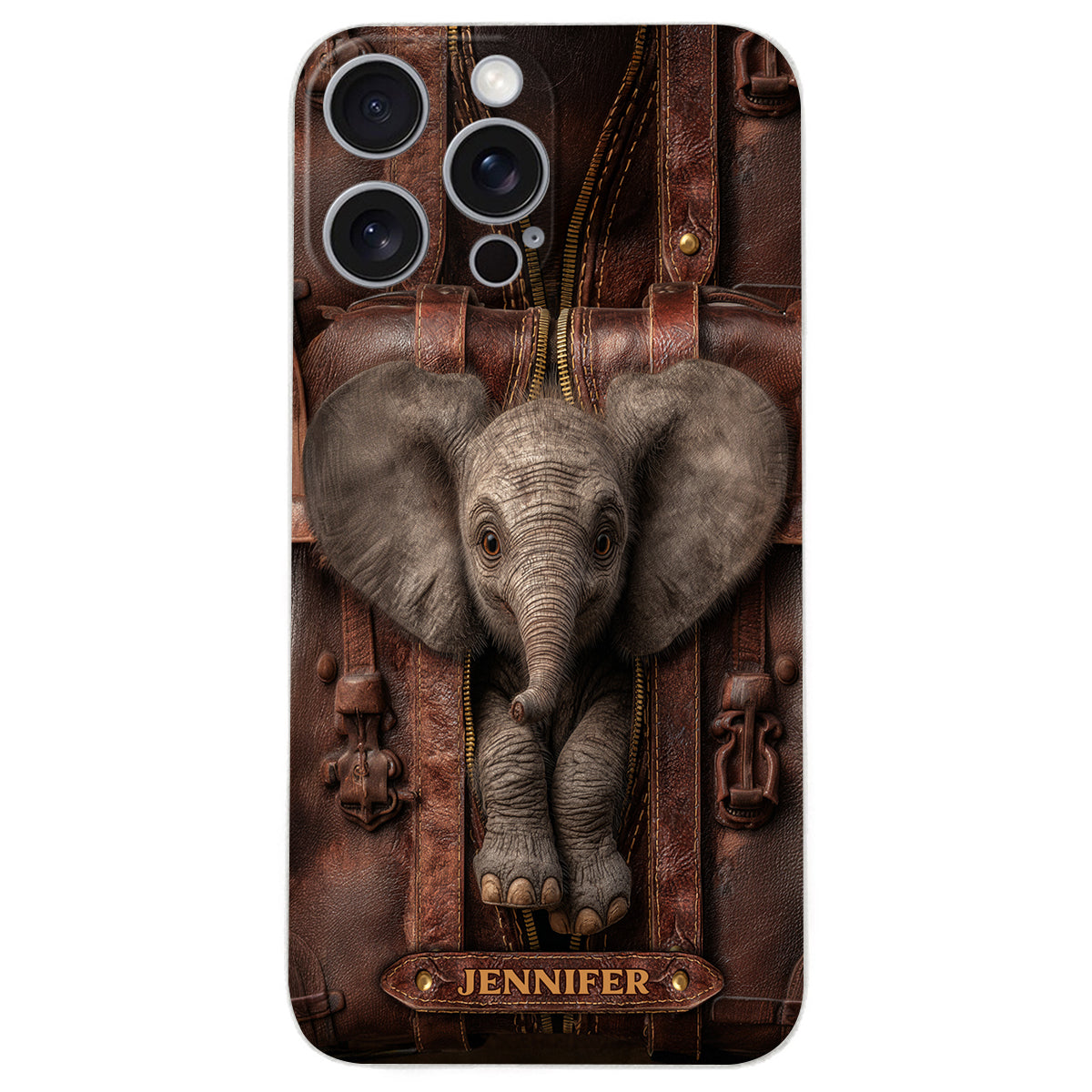 Juste une fille qui aime les éléphants - Étui de téléphone personnalisé en cuir avec motif éléphant