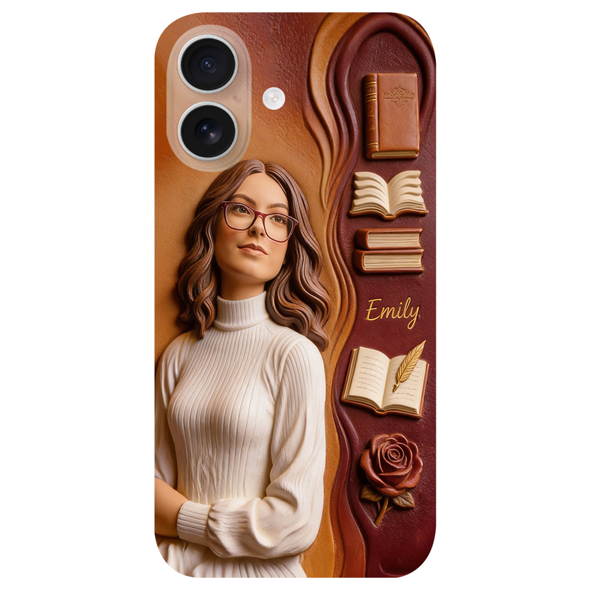 Custom Any Photo Love Books - Personalized Book 3D Embossed Leather Phone Case