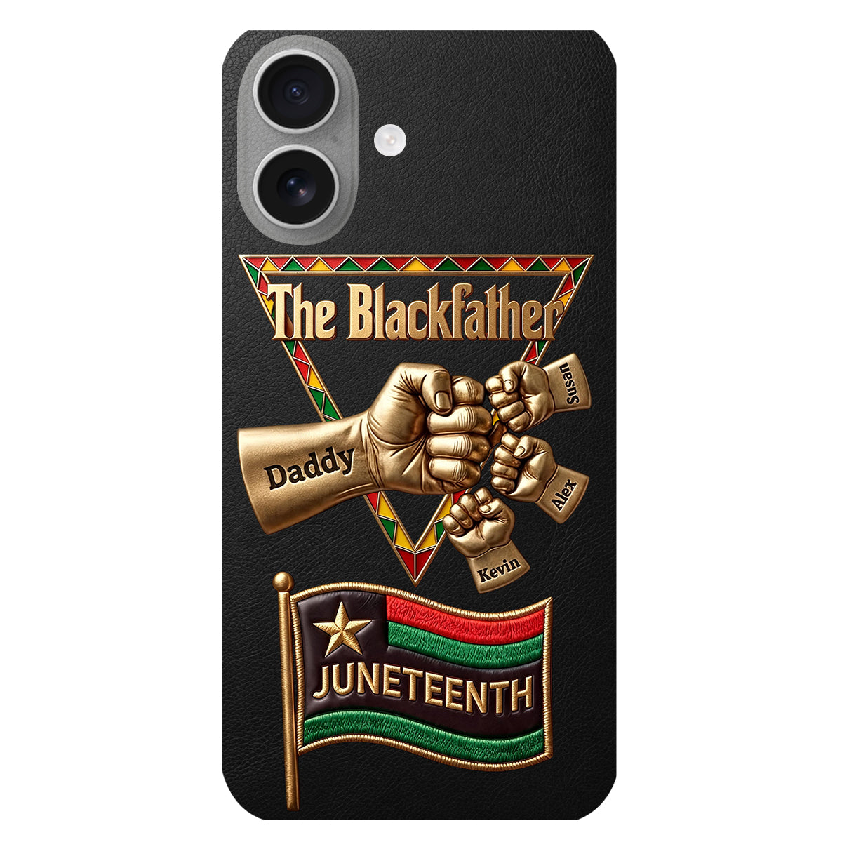 Le Blackfather - Coque de téléphone en cuir embossé 3D personnalisée